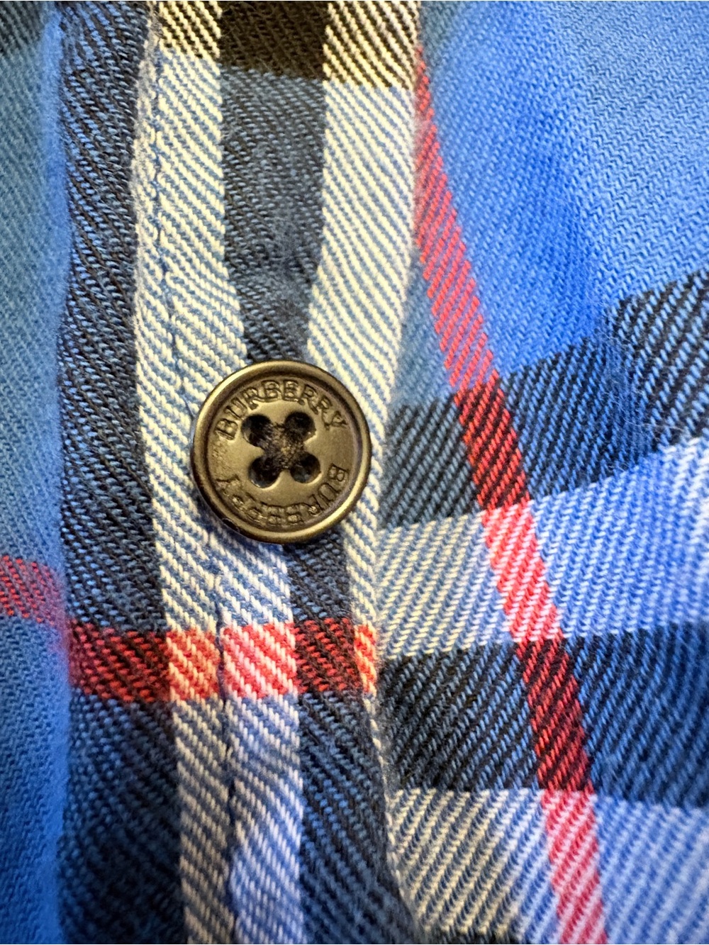Burberry Brit Men's Blue Plaid Flannel Button Down Shirt - Picture 7 of 9